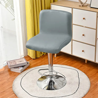 Adagio - Housse de chaise de bar en Simili Cuir Gris sur fond gris