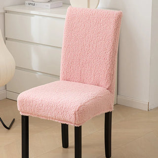 Housse de chaise classique Moumoute - Myrelis Rose sur fond gris