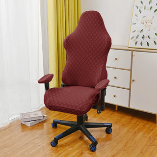 Astra - Housse de Chaise Gaming en Jacquard Diamant Rouge sur fond gris