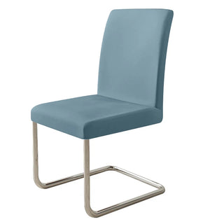 Zola - Housse de chaise classique Imperméable Lisse Gris bleu sur fond gris