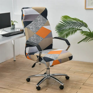 Sereno - Housse de chaise de bureau Design Orange sur fond gris