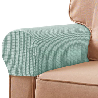 Eclat - Protège Accoudoirs pour Fauteuil en Jacquard Vert Clair sur fond gris