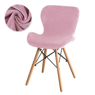 Housse de chaise papillon en Velours - Lirendra Rose sur fond gris