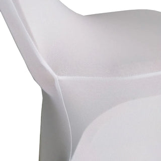 Housse de Chaise de Mariage - Charme Blanc sur fond gris