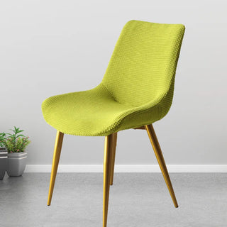 Housse de chaise de salle à manger en Jacquard - Fantasia Vert pomme sur fond gris