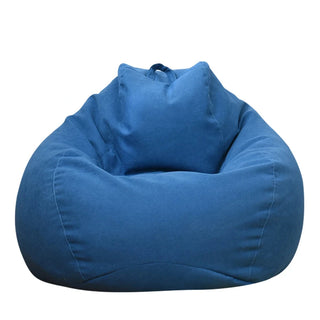 Housse de Pouf - Ornamento Bleu sur fond gris