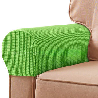 Protège Accoudoirs pour Fauteuil en Jacquard - Eclat Vert Fluo sur fond gris