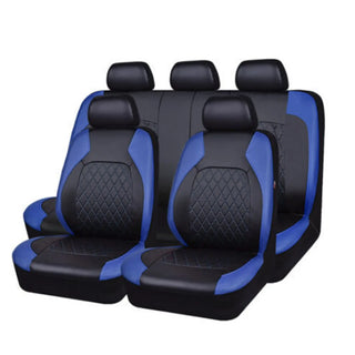 Celestine - Housse de Siège Auto Sport en Simili Cuir Bleu Set Complet sur fond gris