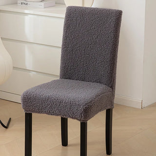 Housse de chaise classique Moumoute - Myrelis Gris sur fond gris