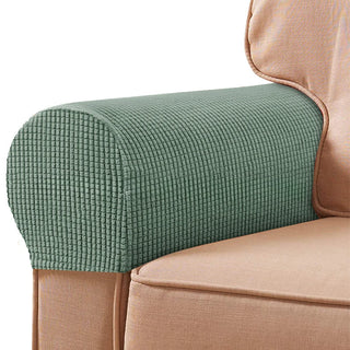 Eclat - Protège Accoudoirs pour Fauteuil en Jacquard Vert Kaki sur fond gris