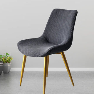 Housse de chaise de salle à manger en Jacquard - Fantasia Gris foncé sur fond gris