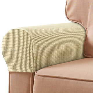 Protège Accoudoirs pour Fauteuil en Jacquard - Eclat Jaune Clair sur fond gris