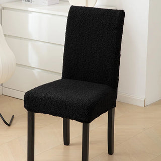 Housse de chaise classique Moumoute - Myrelis Noir sur fond gris