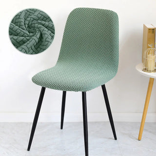 Nobleza - Housse de chaise en arc en Jacquard Croisé Vert sur fond gris