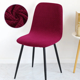 Nobleza - Housse de chaise en arc en Jacquard Croisé Bordeaux sur fond gris