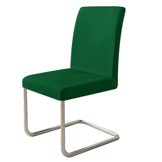 Zola - Housse de chaise classique Imperméable Lisse Vert sur fond gris