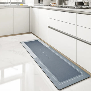 Tapis de sol antidérapant - Shana Gris bleu sur fond gris