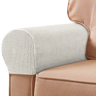 Protège Accoudoirs pour Fauteuil en Jacquard - Eclat Gris Clair sur fond gris