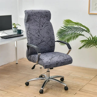 Sereno - Housse de chaise de bureau Design Griffé sur fond gris