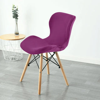 Housse de chaise papillon en Velours - Lirendra Violet sur fond gris