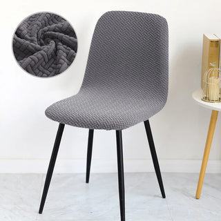 Nobleza - Housse de chaise en arc en Jacquard Croisé Gris sur fond gris