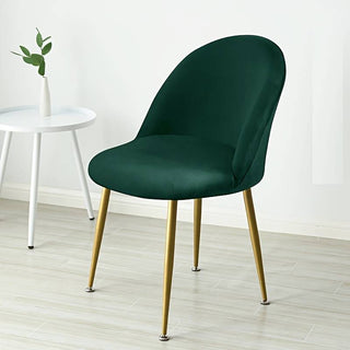 Splendor - Housse de chaise bec de canard en Velours Vert Foncé sur fond gris