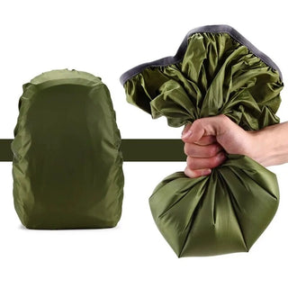 Duster - Housse Étanche pour Sac à Dos Vert sur fond gris