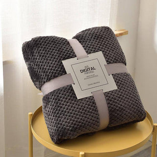 Plaid en Flanelle - Solenys Charbon sur fond gris