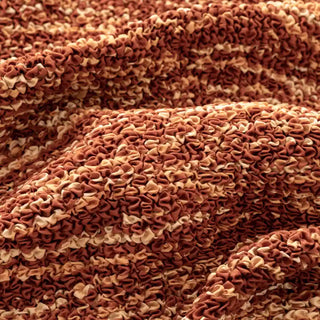 Universo - Housse de canapé d'angle Terracotta en Microfibre design Terracotta Angle à droite - 180-370 cm sur fond gris