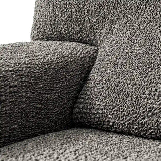 Mediterraneo - Housse de canapé Gris en Microfibre Gris 4 Places - 235-310 cm sur fond gris