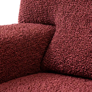 Mediterraneo - Housse de canapé Rouge en Microfibre Rouge 3 Places - 175-230 cm sur fond gris