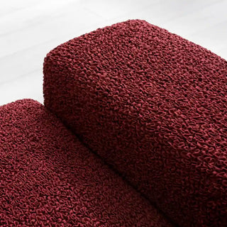 Mediterraneo - Housse de canapé Rouge en Microfibre Rouge 3 Places - 175-230 cm sur fond gris