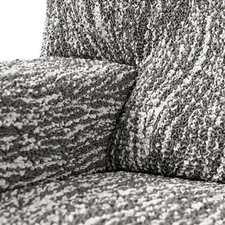 Universo - Housse de canapé d'angle à droite Gris clair en Microfibre design Gris clair Microfibre design Angle à droite - 180-370 cm sur fond gris