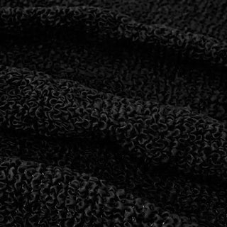 Mediterraneo - Housse de canapé d'angle à droite Noir en Microfibre Noir Microfibre Angle à droite - 180-370 cm sur fond gris