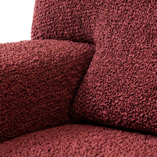 Mediterraneo - Housse de canapé d'angle à droite Rouge en Microfibre Rouge Microfibre Angle à droite - 180-370 cm sur fond gris