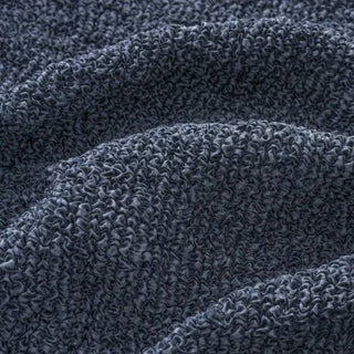 Vittoria - Housse de canapé d'angle à gauche Bleu en Microfibre imprimé Bleu Microfibre imprimé Angle à gauche - 180-370 cm sur fond gris