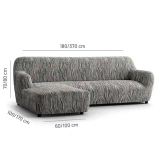 Universo - Housse de canapé d'angle à gauche Gris clair en Microfibre design Gris clair Microfibre design Angle à gauche - 180-370 cm sur fond gris