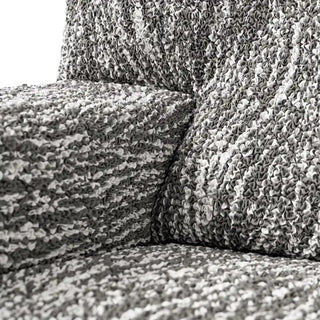 Universo - Housse de canapé d'angle Gris clair en Microfibre design Gris clair Angle à gauche - 180-370 cm sur fond gris