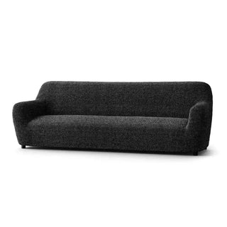 Mediterraneo - Housse de canapé Noir en Microfibre Noir 4 Places - 235-310 cm sur fond gris