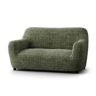 Vittoria - Housse de canapé Vert en Microfibre imprimé Vert 2 Places - 120-170 cm sur fond gris