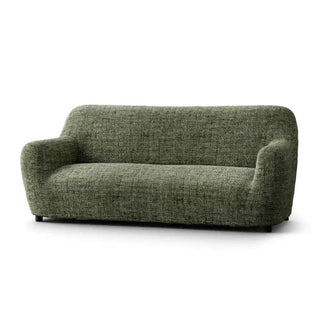 Vittoria - Housse de canapé Vert en Microfibre imprimé Vert 3 Places - 175-230 cm sur fond gris