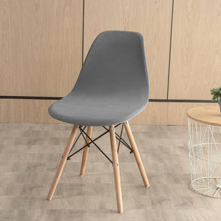 Nobleza - Housse de chaise en arc en Velours Gris sur fond gris