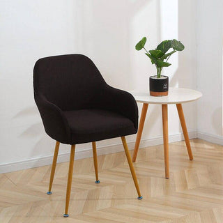 Opaline - Housse de chaise avec accoudoir lisse Noir sur fond gris