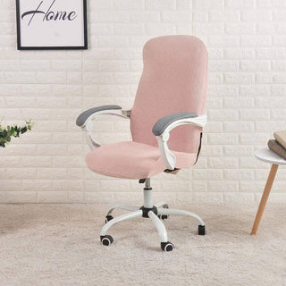 Sereno - Housse de chaise de bureau en Jacquard Rose sur fond gris