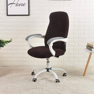 Sereno - Housse de chaise de bureau en Jacquard Café sur fond gris