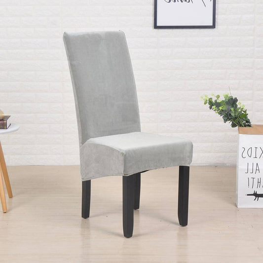 Radiance - Housse de chaise XL en Velours Gris clair sur fond gris