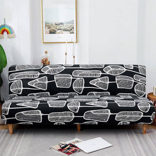 Decorum - Housse de clic-clac design Blanc et noir sur fond gris