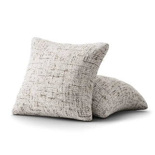 Vittoria - Housse de coussin Blanc en Microfibre imprimé Blanc sur fond gris