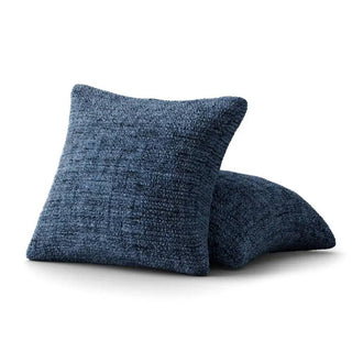 Vittoria - Housse de coussin Bleu en Microfibre imprimé Bleu sur fond gris