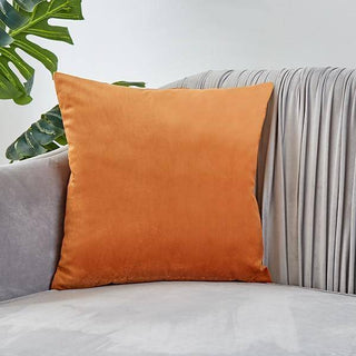 Triumph - Housse de coussin en Velours Orange 50x50cm sur fond gris